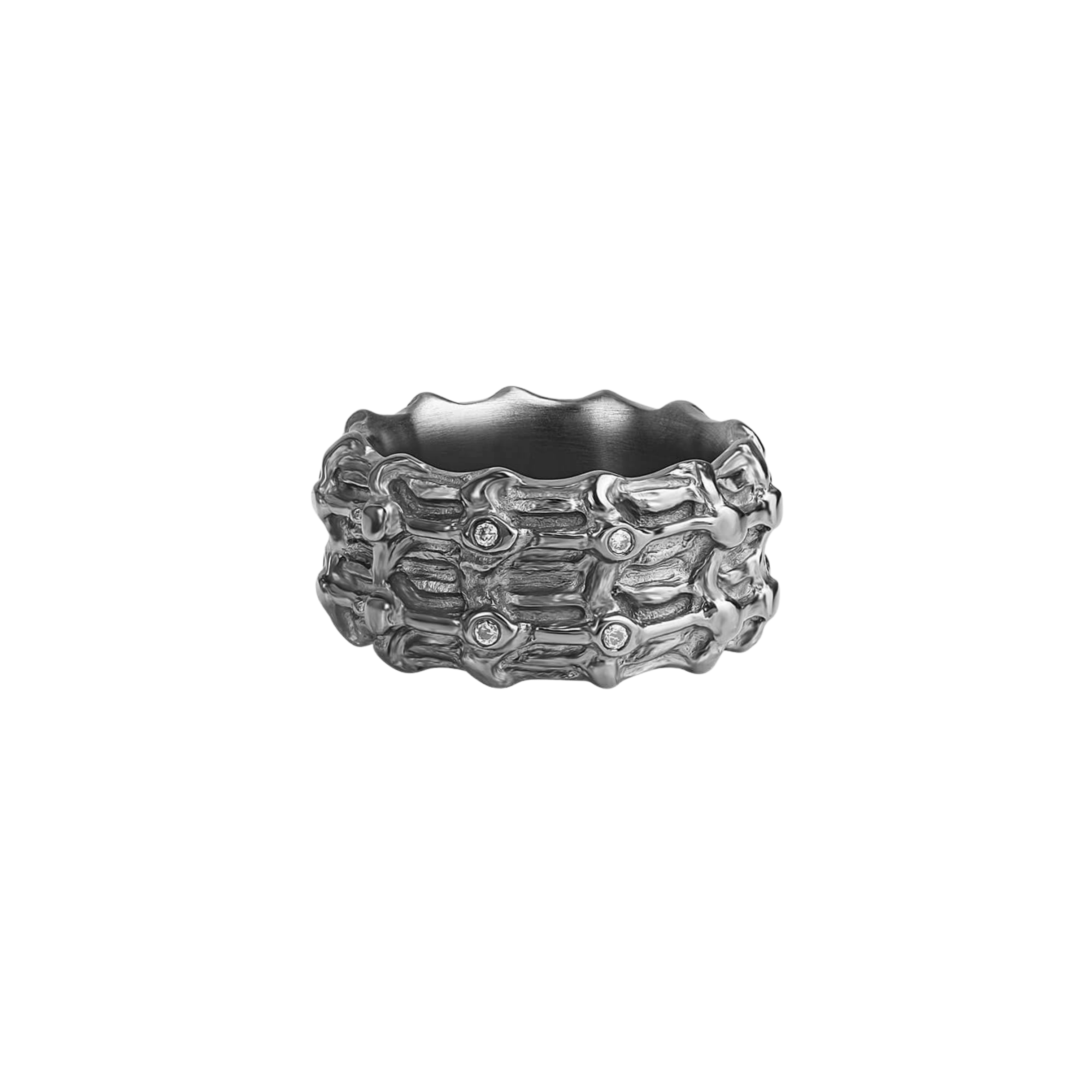 BONE Bold Diamond Ring – Black