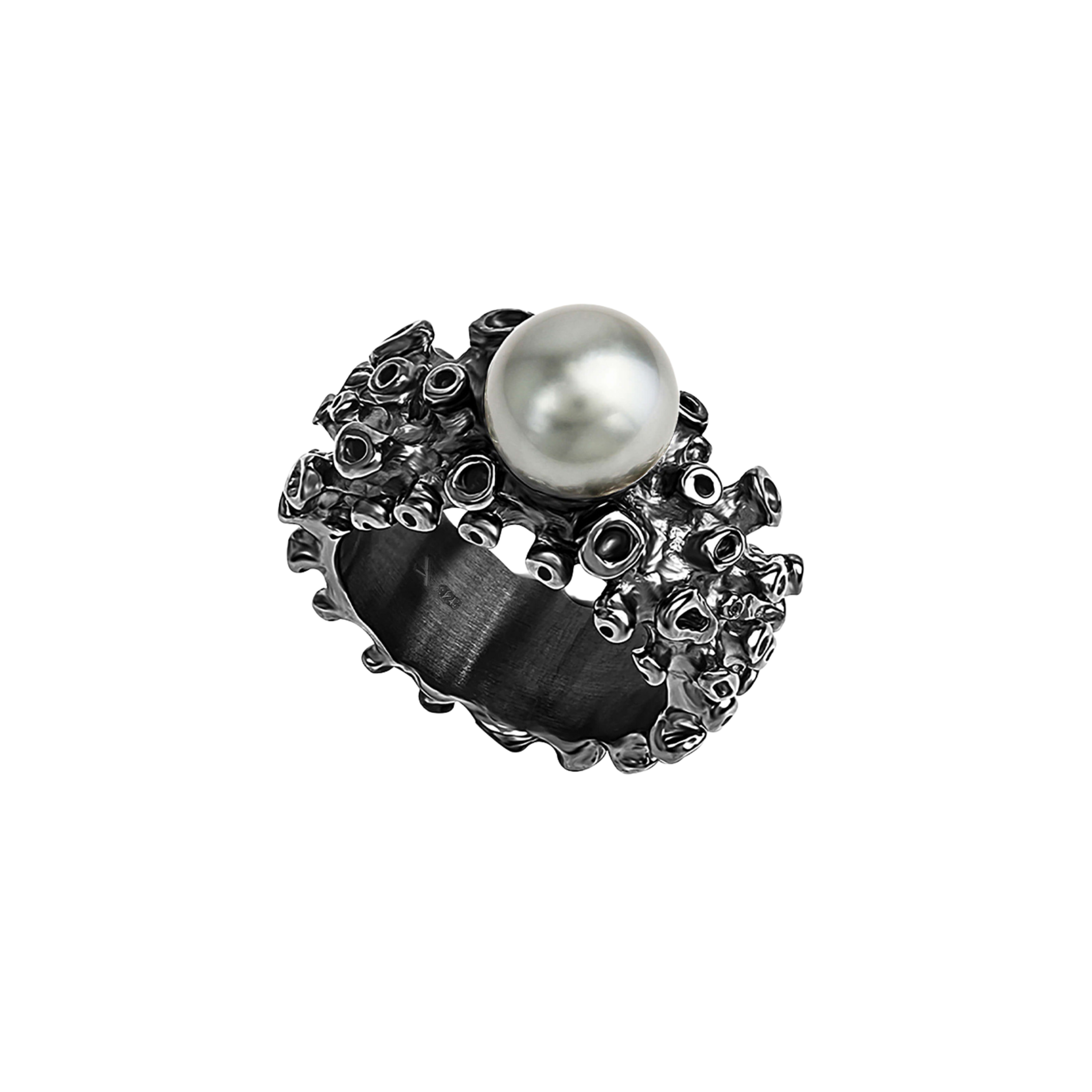 Solitär Ring Black BONE