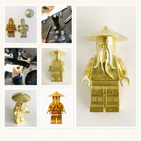 Prozess eines Sonderanfertigung eines goldenen Ninjas von Jasmin Bouquerot de Voligny