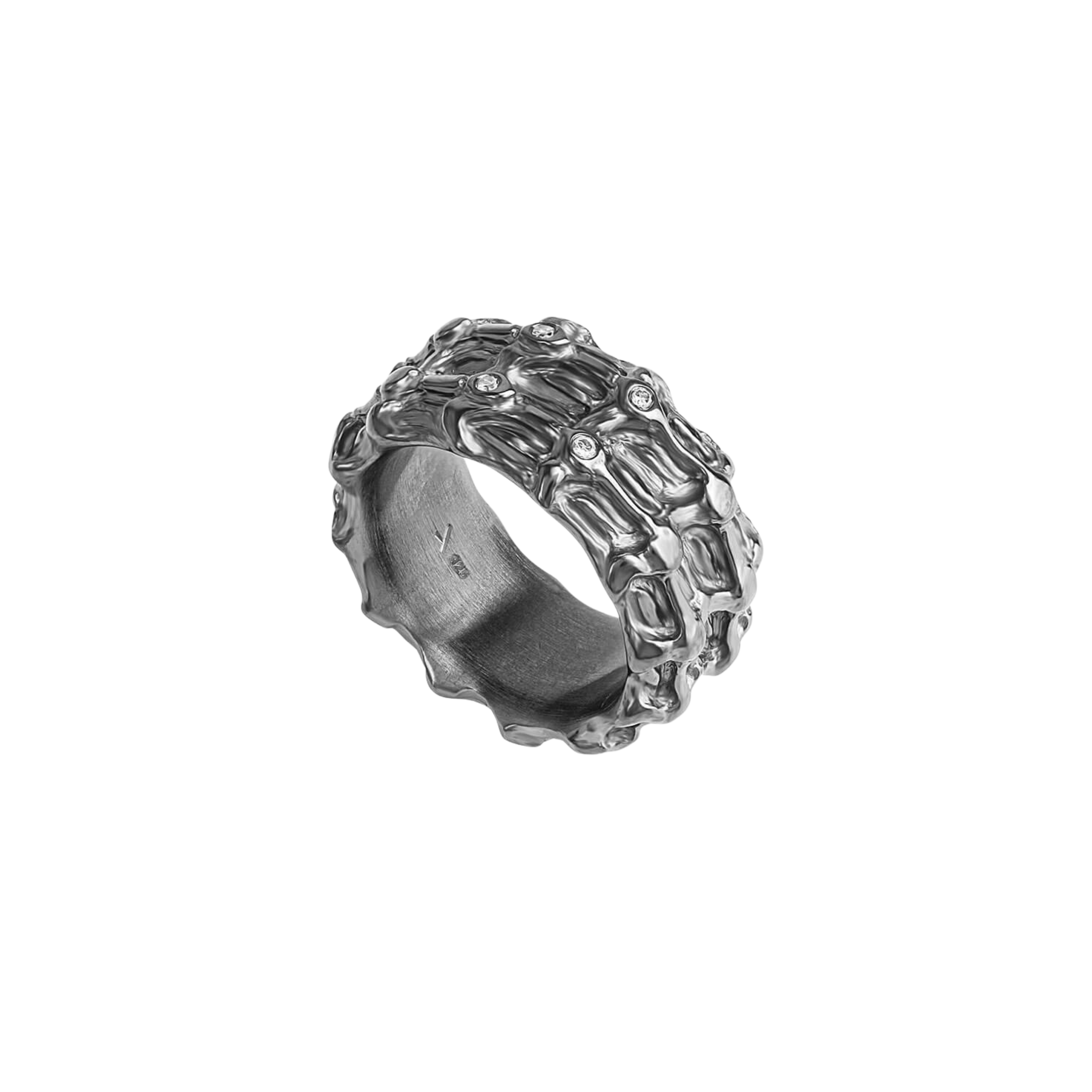 BONE Bold Diamond Ring – Black