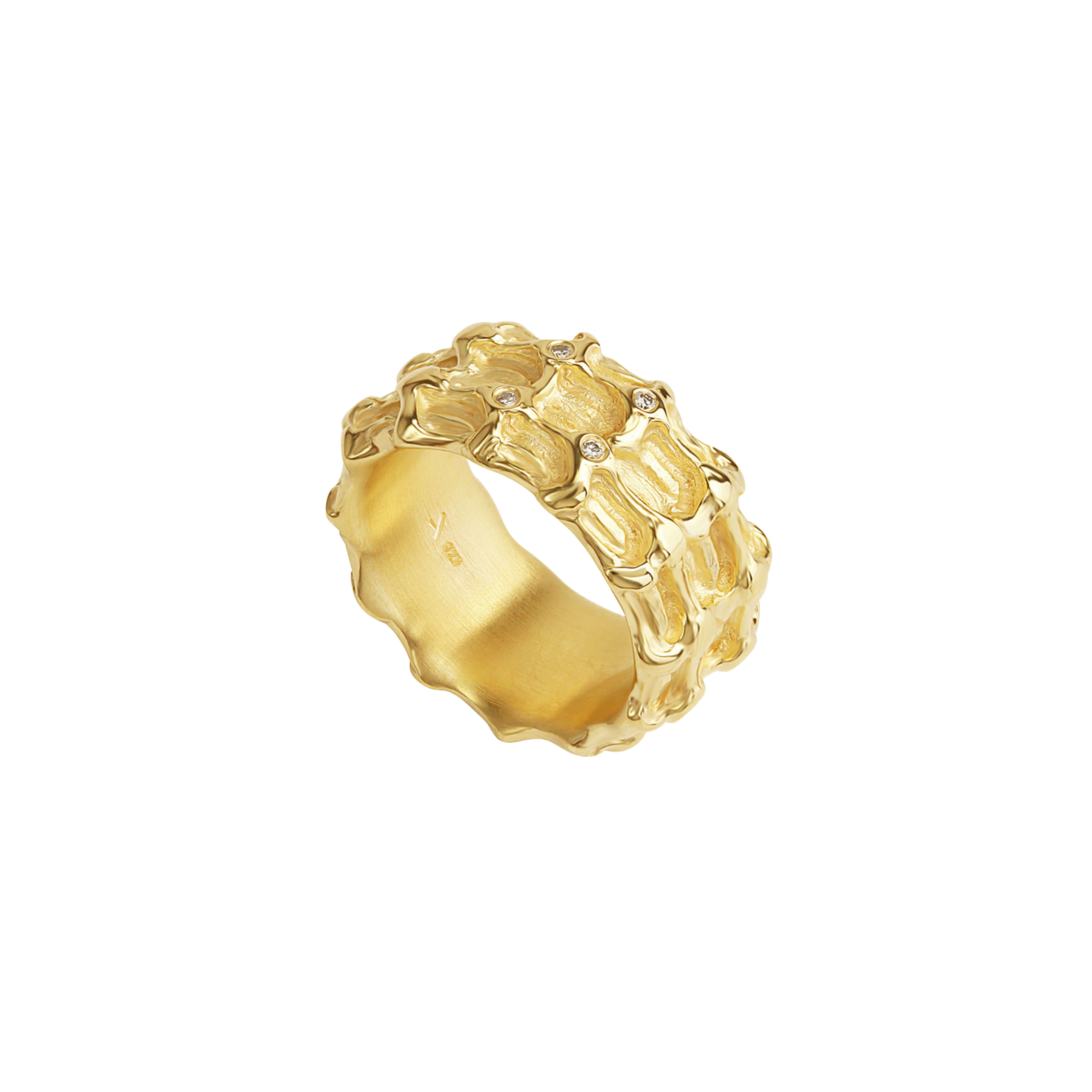 BONE Bold Diamond Ring – Gold