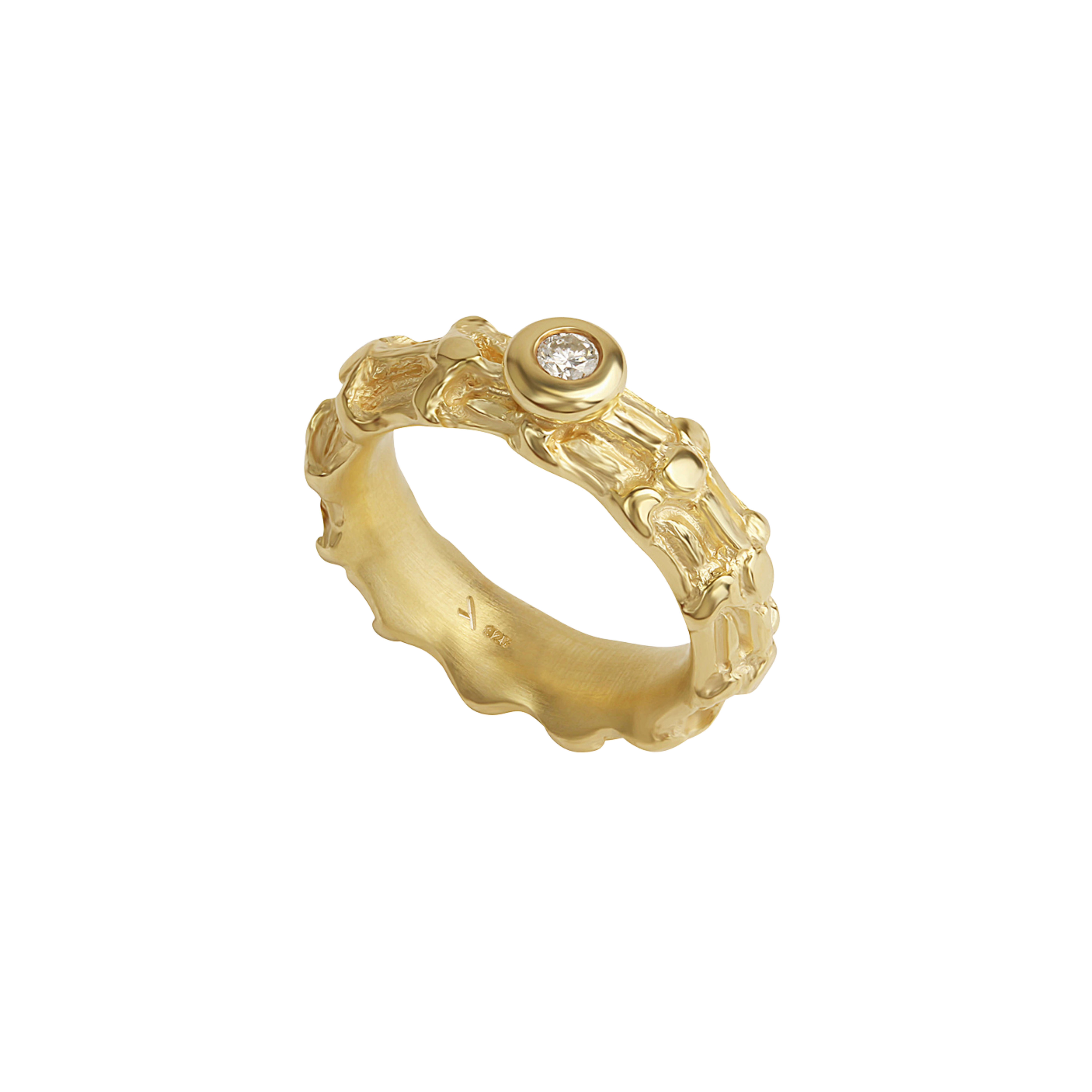 Solitaire Single Ring Gold BONE