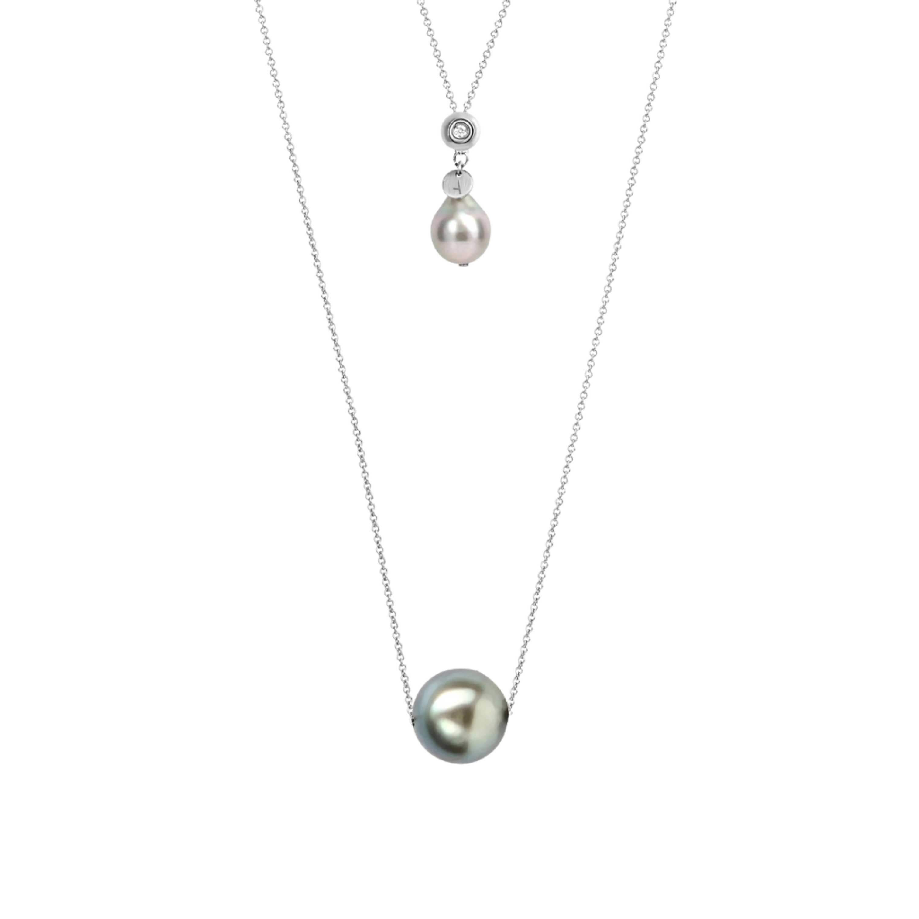 WAVE Duo Long Necklace – Baroque Tahitian Pearls